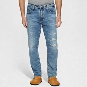 AG Adriano Goldschmied Owens Athletic Fit Distressed Jeans Light Wash 29x32